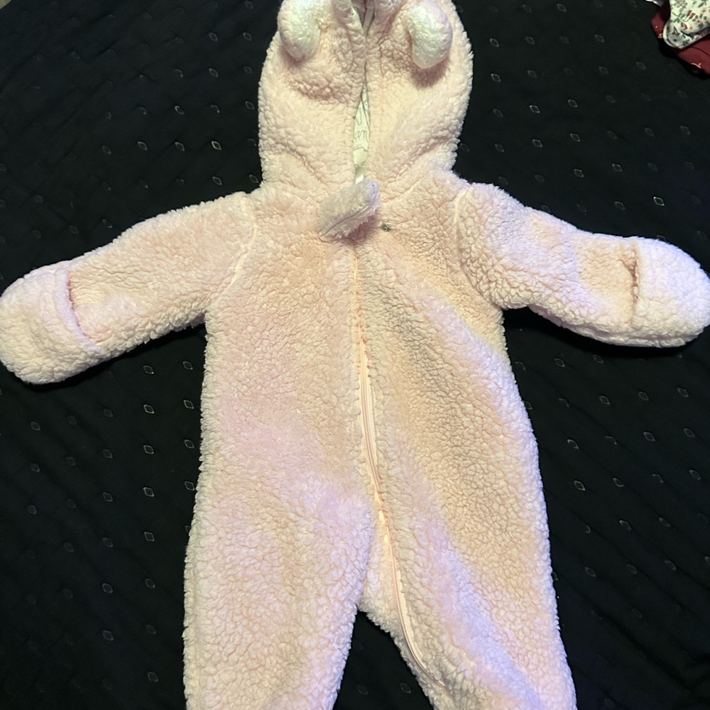 Cozy Pink Fleece Kids snowsuit